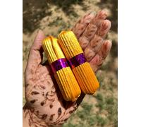 2 pezzi braccialetto religioso indiano SETA GIALLA Mauli kalawa Moli Kalaya S...