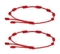 2 pezzi Bracciali Coppia Filo Rosso del Destino, in di Corda, Intrecciati Mano Regalo, unisex, regolabile, per la protezione contro il malocchio, portafortuna