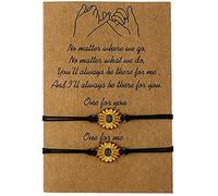 2 pezzi bracciali girasole bracciale margherita bracciale boho migliore amica mamma figlia bracciale abbinato braccialetti girasole adatto per donne, giovani o ragazzi