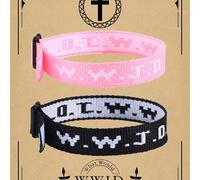 2 pezzi Bracciali in maglia jacquard con lettere WWJD Cosa farebbe Gesù, corda protettiva per la preghiera, gioielli cristiani ispiratori per ragazzi e ragazze adolescenti nero+rosso,nero+blu scuro,ne