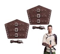 2 pezzi bracciali medievali in ecopelle regolabili per cosplay uomini donne - accessori costume vichingo in stile retrò per feste, Halloween, eventi storici
