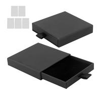 2 pezzi bracciali scatole regalo con 5 sacchetti trasparenti ziplock portaoggetti, scatola quadrata espandibile, piccolo portagioie per orecchini, collane, gioielli (nero)