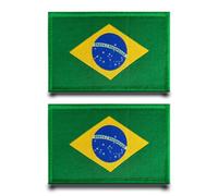 2 Pezzi Brasile Tattico Bandiera Patch Ricamato Patch Divertente Badge Gancio & Loop Militare Appliques per Giacca Jean Zaini Gilet Dog Harness Abbigliamento Borse