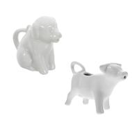 2 Pezzi Bricco Crema in Ceramica a Forma di Animale, 40ml Bianco | Beccuccio Unico per Versare senza Gocce, Superficie Liscia, per Caffè e Sciroppo D'acero