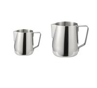 2 Pezzi Bricco da Latte in Acciaio Inox, 150ml/350ml Brocca in Schiuma con Segno, Lattiera Mucca per Cappuccino, per Espresso, Cappuccino e Latte Art