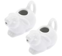 2 Pezzi Bricco Latte Ceramico a Forma di Coniglio Bianco | Beccuccio Antigoccia e Manico Comodo, Due Pezzi Inclusi, per Tavola, Cena e Cucina di Casa