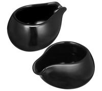 2 Pezzi Bricco Latte in Ceramica da 3,5 Oz, Versatore per Salse | Confezione da 2, Finitura Liscia e Lucida, per Colazioni e Servizio a Tavola, Bianco e Nero