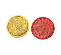2 pezzi Buddha Ciotola sonora Cuscino Buddismo Ciotola s Nepal Ciotola Cuscino Supporto for ciotola tibetana Cuscino for meditazione in legno Chakra Ciotole Decor Mat Panno Manuale