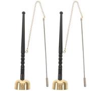 2 Pezzi Buddha Yin Qing in Rame e Legno, Strumento Rituale Nero