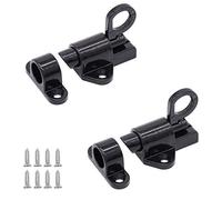 2 Pezzi Bullone con Scrocco a Molla, Blocco di Rimbalzo con Scrocco per Cancello della Finestra, Bullone per Porta di Rimbalzo a Molla con Anello di Sicurezza per Cancello della Finestra di Casa, Nero