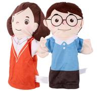 2 Pezzi Burattino a Mano Figura Realistica in Peluche e Cotone | Pupazzo Educativo, Uso Genitori e Figli, Buona Elasticità, Tocco Piacevole, senza Pieghe, per Storie