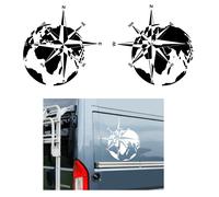 2 pezzi bussola adesiva rosa dei venti auto caravan camper da 20 cm a 60 cm (...