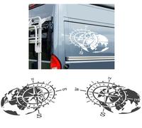 2 pezzi bussola adesiva rosa dei venti auto caravan camper da 30 cm a 100 cm ...