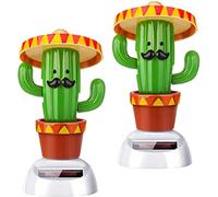 2 pezzi cactus solare danza giocattolo risparmio energetico bambole danzanti oscillanti animato bobble ballerino per auto ufficio casa scrivania Decor