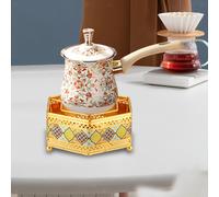 2 Pezzi Caffettiera Turca Scaldalatte Teiera Bollitore con Manico in Legno E