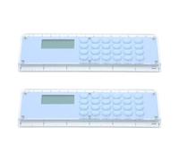 2 Pezzi Calcolatrice Mini Blu a Doppia Scala 15cm 6 Pollici | Plastica, Doppia Lettura e Calcoli Matematici, Formato Compatto e Portatile per Studio e Disegno