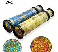 2 pezzi Caleidoscopio rotante, Giocattolo classico espandibile del caleidoscopio, Esplora il mondo dei motivi con famiglia e amici, Giocattolo regalo per parenti e amici, Giocattolo antistress, Giocat