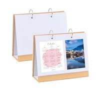 2 Pezzi Calendario Fai Da Te, Calendario Da Blocco Note Bianco, Memo per DIY, Blocco Note Multifunzionale,Libro A Fogli Mobili Vuoto Per La Creazione Di Calendari (Giallo)