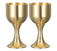 2 Pezzi Calice Nuziale in Ottone Oro, Alto Stelo, Stile Vintage | Gabriel Glass, Bicchieri in Ottone, Calice da Comunione, Tazza in Ottone, Cerimonie e Centrotavola
