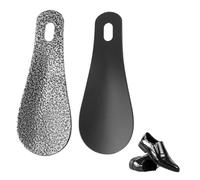2 pezzi Calzascarpe Metallo,Calzascarpe Corto Calzante, Calzante per Scarpe con Foro Facile da Appendere, Acciaio Inossidabile Shoe Horn 10cm, Adatte per Tutte Le Scarpe, Calza Scarpe Facile da Usare