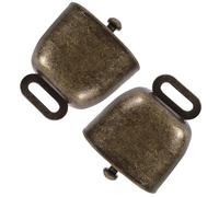 2 Pezzi Campanella in Metallo con Manico, Suono Forte per Eventi | Finitura Bronzo, Aspetto Rustico, Uso Agricolo e Ingressi, Adatta a Spettatori e Allevatori