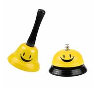 2 Pezzi Campanello Da Tavolo Campanello da tavolo in Metallo e Campanello di Servizio Campanellos Da Reception Croccante per Restaurant Hotel Kitchen Scuola Uffici Bar(Giallo)