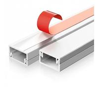 2 Pezzi Canalina Passacavi Muro Canaline Cavi, Larghezza 1,5 cm-10 cm, Design Tagliabile, per Uffici Corridoi Negozi Palestre Soggiorni(White,100x5x2.5cm/39x2x1in)