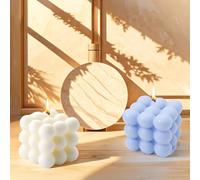 2 Pezzi Candele a Bolle Fatte a Mano, Candele Profumate Naturali e Profumate, Candele a Cera di Soia Naturale Candela Fatta a Mano per Compleanno, San Valentino, Halloween, Ringraziamento, Natale