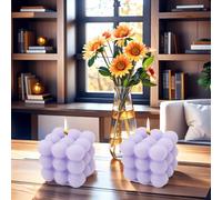 2 Pezzi Candele a Bolle Fatte a Mano, Candele Profumate Naturali e Profumate, Candele a Cera di Soia Naturale Candela Fatta a Mano per Compleanno, San Valentino, Halloween, Ringraziamento, Natale