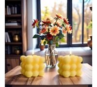 2 Pezzi Candele a Bolle Fatte a Mano, Candele Profumate Naturali e Profumate, Candele a Cera di Soia Naturale Candela Fatta a Mano per Compleanno, San Valentino, Halloween, Ringraziamento, Natale
