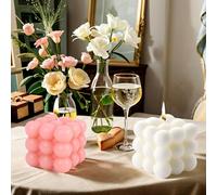 2 Pezzi Candele a Bolle Fatte a Mano, Candele Profumate Naturali e Profumate, Candele a Cera di Soia Naturale Candela Fatta a Mano per Compleanno, San Valentino, Halloween, Ringraziamento, Natale