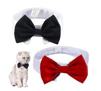 2 Pezzi Cane Gatto Cravatta Formale Collare Cotone Animale, Cravatta a Farfalla Animale Domestico Formale Bowknot, Domestico Regolabile Papillon Bowknot per Cuccioli Collare, L