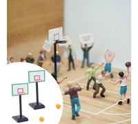 2 pezzi Canestro da basket in miniatura per casa delle bambole con palline