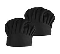 2 Pezzi Cappelli da Cuoco Donna Uomo, Regolabile Cappello da Cucina Elastici, Traspirante Berretto Cuoco Cappelli da Caffetteria Ristorante, Cappello Chef per Adulti Pasticcere Bar Casa Hotel (Nero)