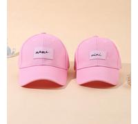 2 pezzi Cappellino da baseball regolabile con protezione solare, con toppe a forma di lettera "Mamma e Io", per mamma e figlia, adatto per primavera ed estate, per uso all'aperto Tagli UnicaLetterePol