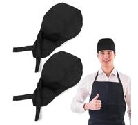 2 Pezzi Cappellino da Chef, Cappello da Cuoco Nero, Bandane Cucina per Cuoco, Cappello Cucina Regolabile, Cappelli Bandana Unisex Cucina Berretto da Lavoro per Adulti, Fornai, Hotel, Ristorante