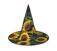 2 pezzi cappello di Halloween streghe Decor - Piante a tema girasole stampa partito costume strega Cosplay Dress Up Masquerade Supplies