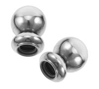 2 Pezzi Cappucci per Pali Ringhiera in Acciaio Inox, Sfera Argento