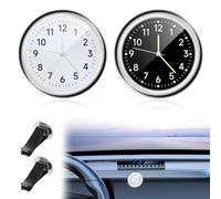 2 pezzi Car Clock: Mini veicolo cruscotto orologio auto Air Vent cruscotto, orologio auto con adesivo bifacciale e clip di ventilazione, orologio al quarzo per auto decorazione interni di piccole