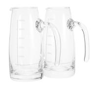2 Pezzi Caraffa Decanter Vino in Vetro da 300ml con Manico Graduato | Beccuccio Inclinato, Versamento a Mano, Stile Classico Elegante, per Degustazione Vino e Tavola Raffinata