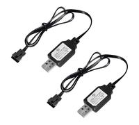 2 Pezzi Caricabatterie RC Universale, Cavi di Ricarica USB da 7.4V USB con SM-4P, Cavo Caricatore RC per Batterie LiPo 2S, con LED Indicatore, Compatibile con Auto Telecomando Drone Aereo Barca