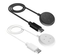 2 Pezzi Caricatore Compatibile con Google Pixel Watch 3/Pixel Watch 2 e Fitbit Versa 4/Versa 3/Sense 2/Sense/Ace LTE, Cavo di Ricarica Magnetico USB-C da 1M, Nero & Bianco