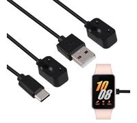 2 Pezzi Caricatore Compatibile con Samsung Galaxy Fit 3 SM-R390, 100cm Cavo di Ricarica, 1 USB A + 1 USB C, Dock di Ricarica Magnetica Sicura, Cavo di Sostituzione in ABS per Orologio Fitness Tracker
