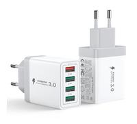 2 Pezzi Caricatore USB Multipo,Presa USB 40W QC3.0 Caricatore Rapido iPhone Caricabatterie per Samsung Galaxy,iPhone X XR XS 8 15 16,Adattatore Universale Carica Alimentatore Spinotto Cellulare Spina