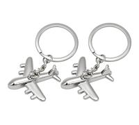 2 pezzi carino aeroplano metallo portachiavi ciondolo regali per borsa e borsa
