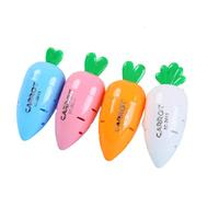 2 pezzi carino carota forma temperamatite plastica due fori temperamatite strumento Kawaii forniture scolastiche ufficio cancelleriaDesign durevole