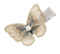 2 pezzi carino forcina for capelli for bambine tessuto intarsiato perla farfalla forcina for capelli femmina piccolo fresco Liu Haibian clip accessori for bambini in ragazze(Yellow)