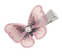 2 pezzi carino forcina for capelli for bambine tessuto intarsiato perla farfalla forcina for capelli femmina piccolo fresco Liu Haibian clip accessori for bambini in ragazze(Pink)
