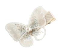 2 pezzi carino forcina for capelli for bambine tessuto intarsiato perla farfalla forcina for capelli femmina piccolo fresco Liu Haibian clip accessori for bambini in ragazze(Beige)