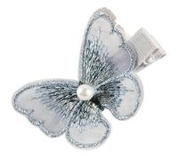 2 pezzi carino forcina for capelli for bambine tessuto intarsiato perla farfalla forcina for capelli femmina piccolo fresco Liu Haibian clip accessori for bambini in ragazze(Gray)